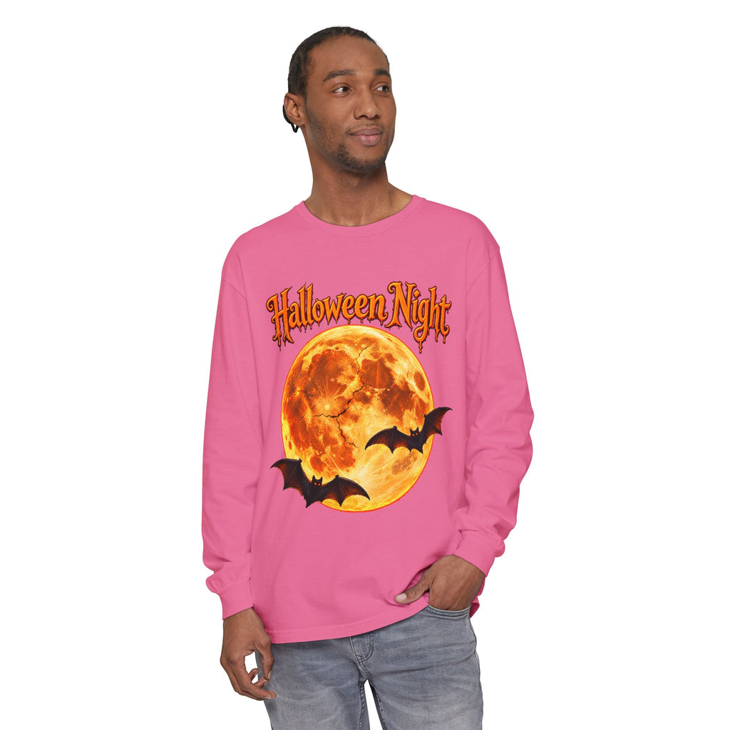 Halloween Night Moon bats Long Sleeve T-Shirt | Halloween