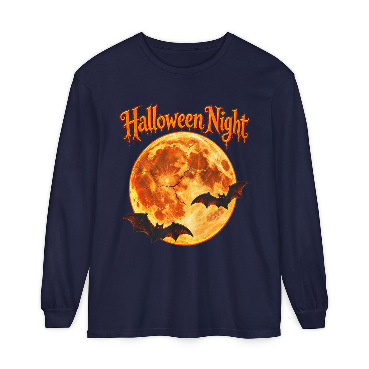 Halloween Night Moon bats Long Sleeve T-Shirt | Halloween
