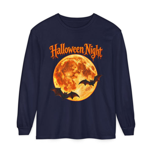 Halloween Night Moon bats Long Sleeve T-Shirt | Halloween