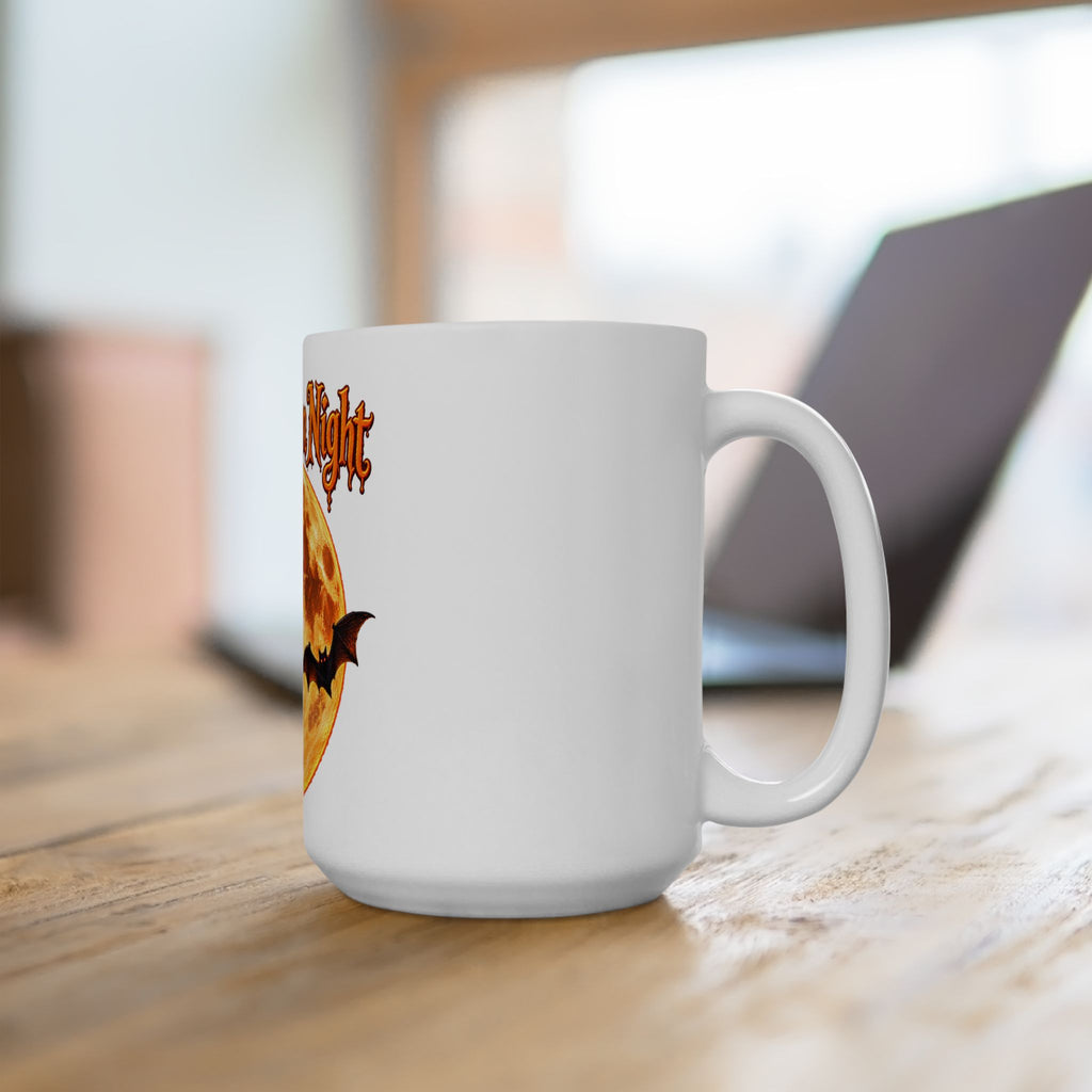 Halloween Night Moon Mug | Bat Silhouette Ceramic Mug