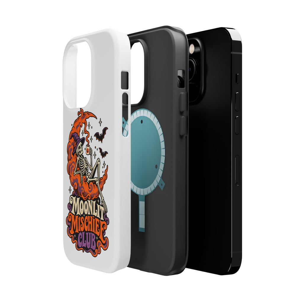 Moonlit Mischief Club Phone Case | Skeleton, Moon, Bats, Halloween