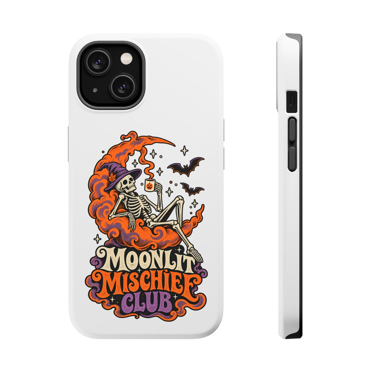 Moonlit Mischief Club Phone Case | Skeleton, Moon, Bats, Halloween