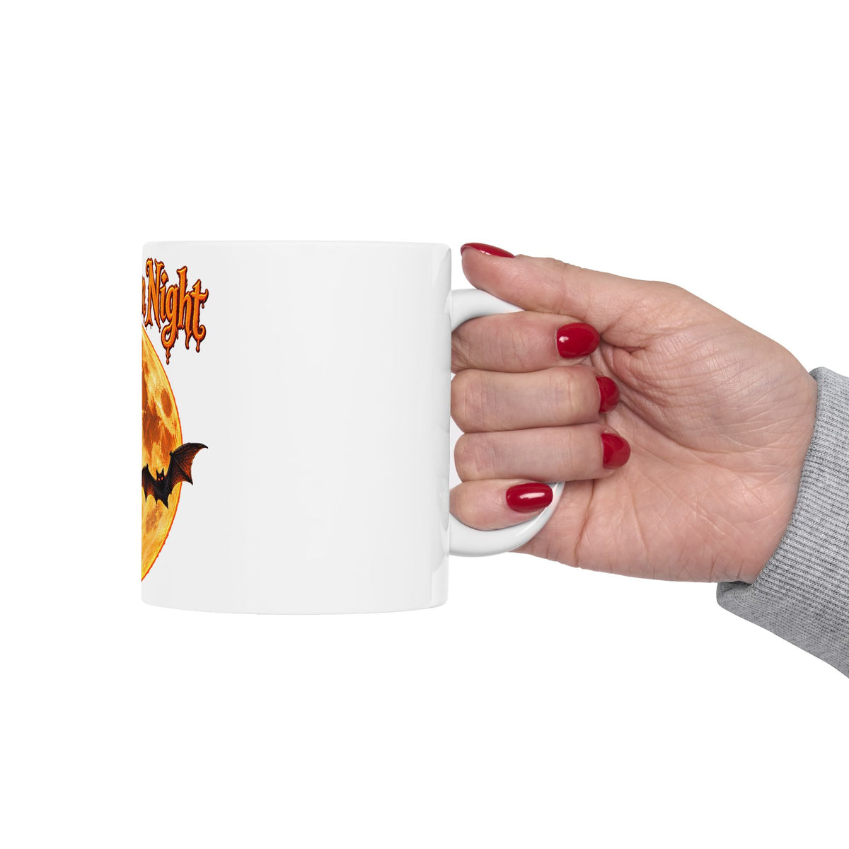 Halloween Night Moon Mug | Bat Silhouette Ceramic Mug