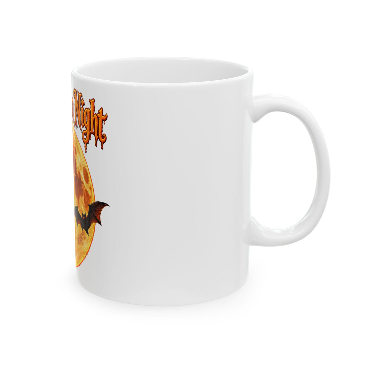 Halloween Night Moon Mug | Bat Silhouette Ceramic Mug