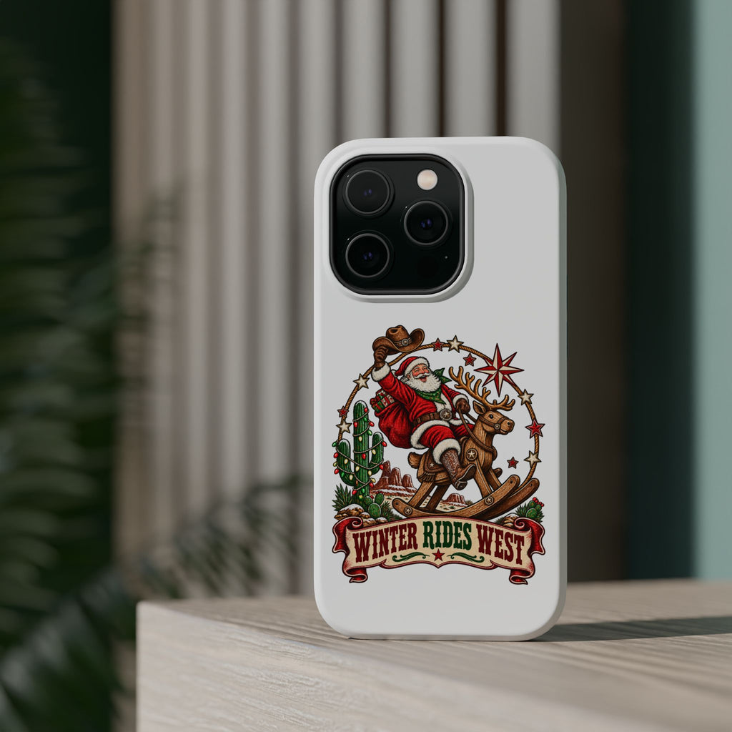 Santa on Rocking Horse Phone Case | Winter Rides West