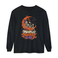 Moonlit Mischief Club Long Sleeve Shirt | Skeleton Moon Halloween Design