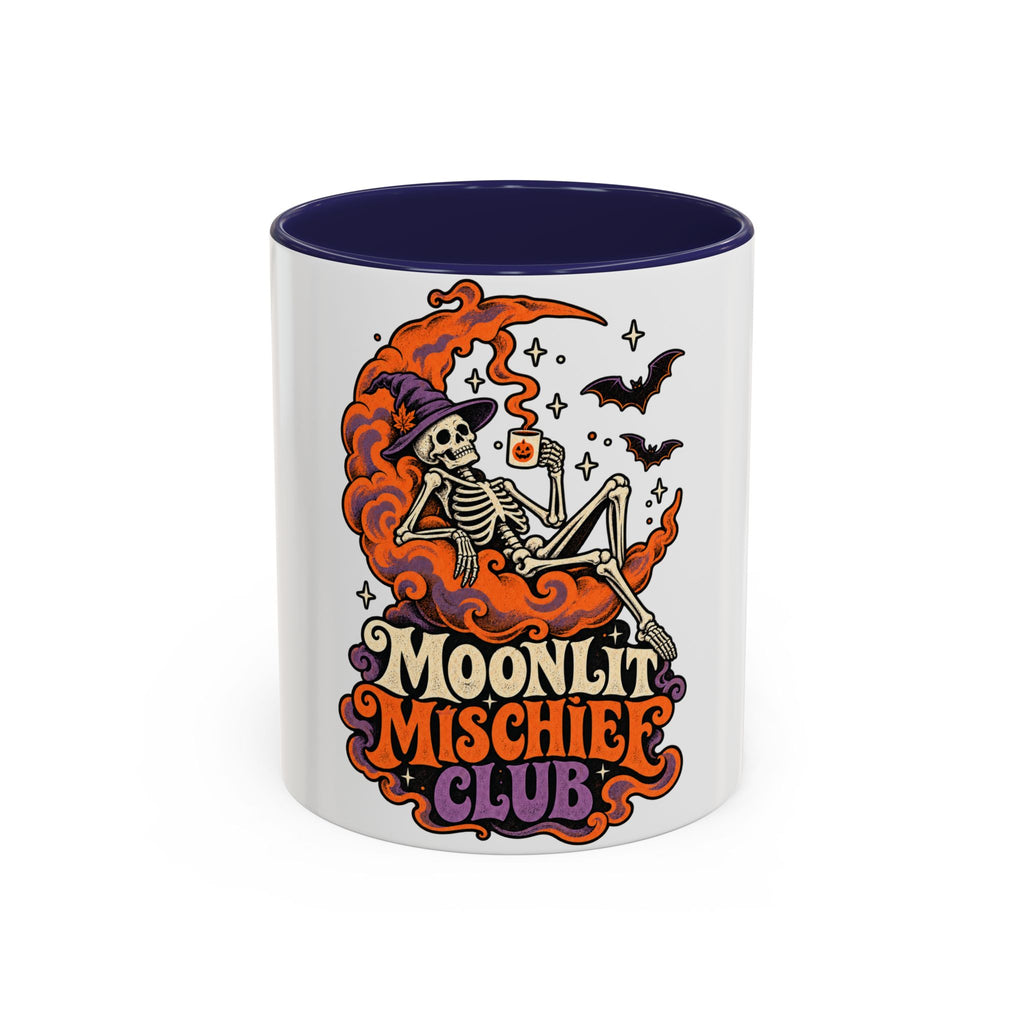 Moonlit Mischief Club Mug | Halloween Skeleton Coffee Cup