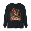 Santa Riding Reindeer Winter Rides West Long Sleeve T-Shirt