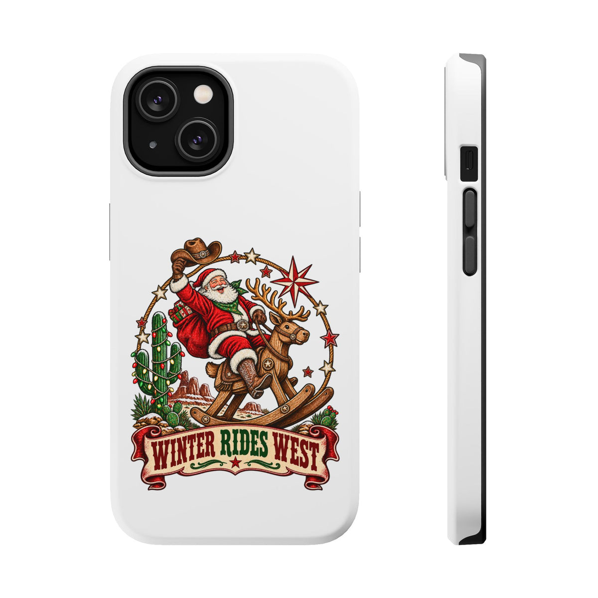 Santa on Rocking Horse Phone Case | Winter Rides West