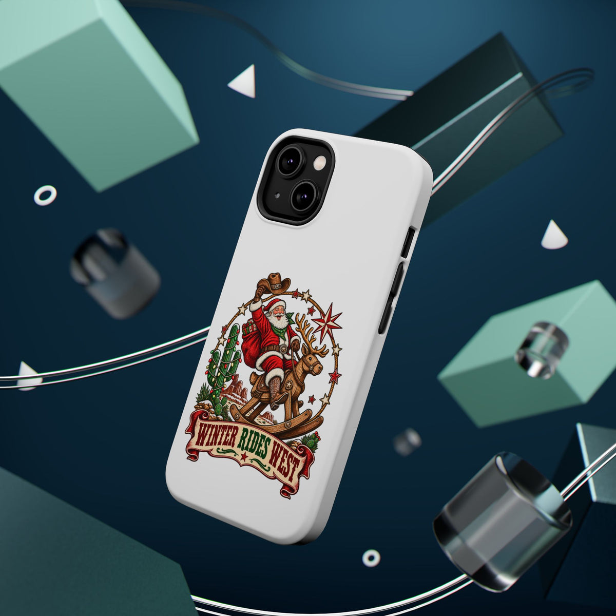 Santa on Rocking Horse Phone Case | Winter Rides West