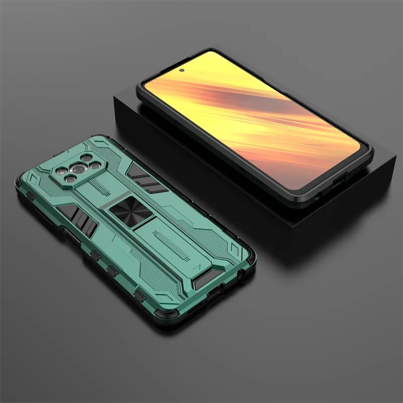 Magnetic Armor Phone Case with Kickstand