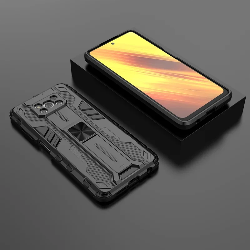 Magnetic Armor Phone Case with Kickstand