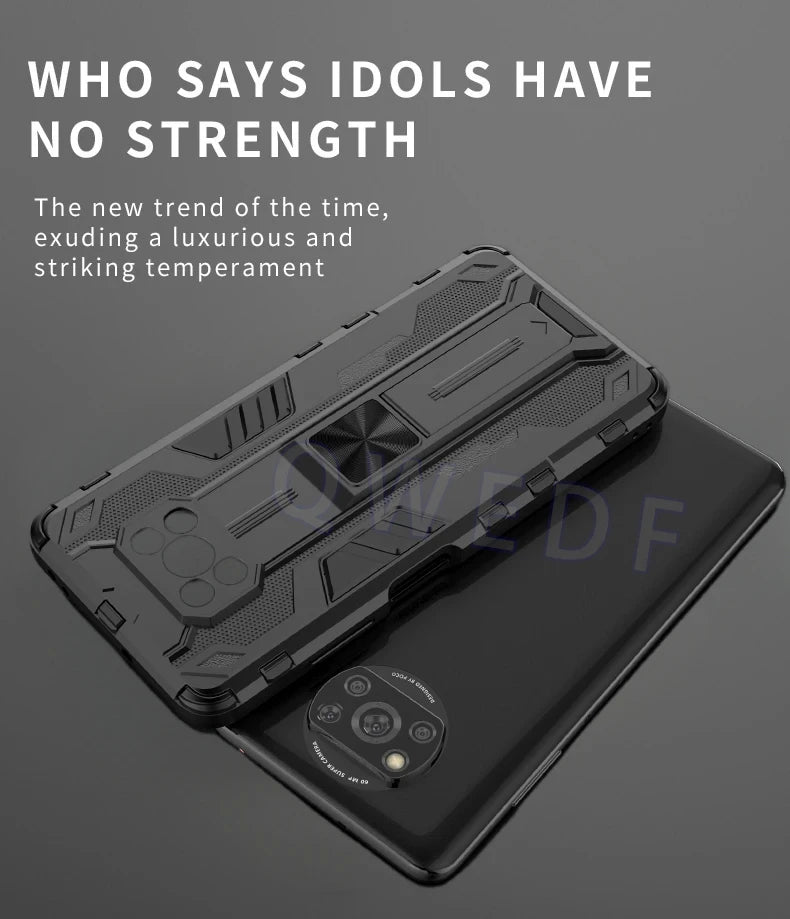 Magnetic Armor Phone Case with Kickstand