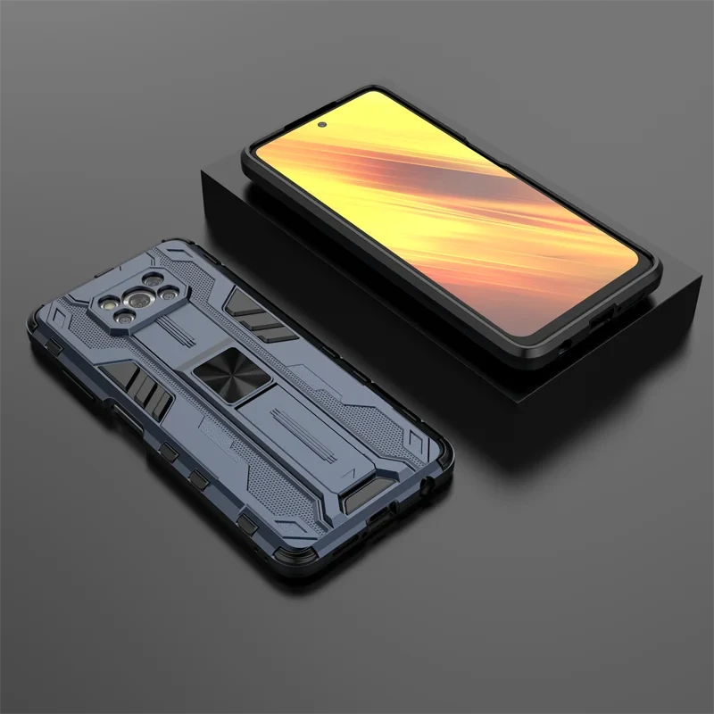 Magnetic Armor Phone Case with Kickstand