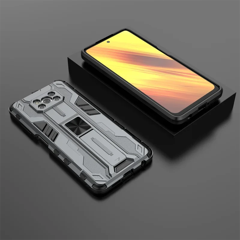 Magnetic Armor Phone Case with Kickstand