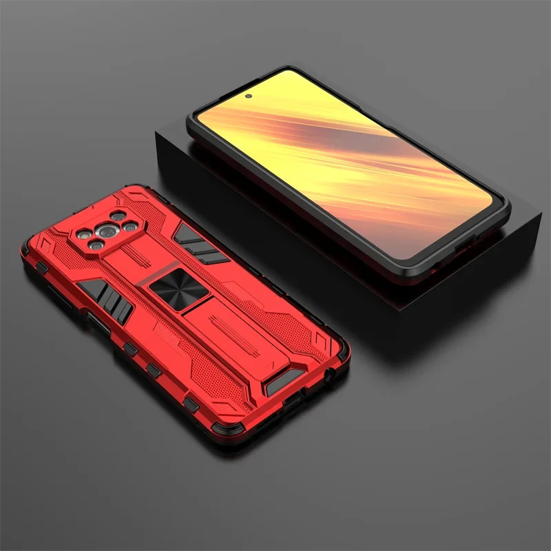 Magnetic Armor Phone Case with Kickstand