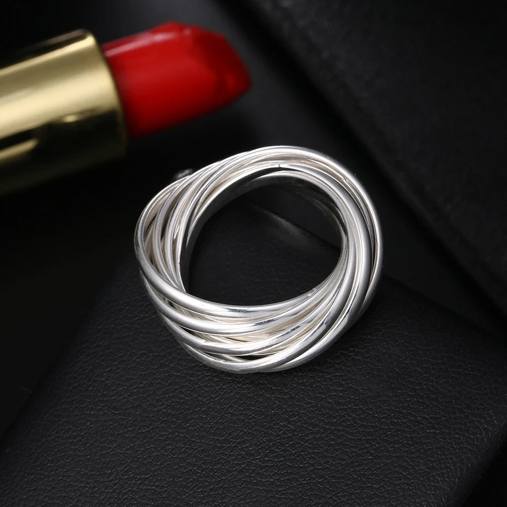 Sterling Silver Five Circles Ring