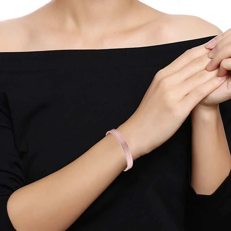 Rose Gold Copper Magnetic Cuff Bracelet