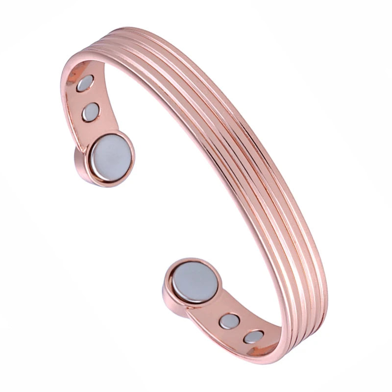 Rose Gold Copper Magnetic Cuff Bracelet