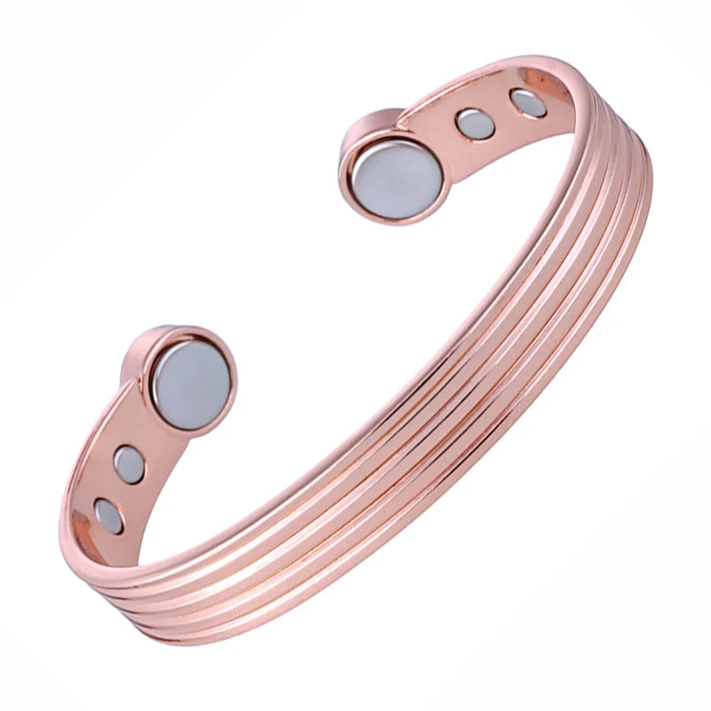 Rose Gold Copper Magnetic Cuff Bracelet