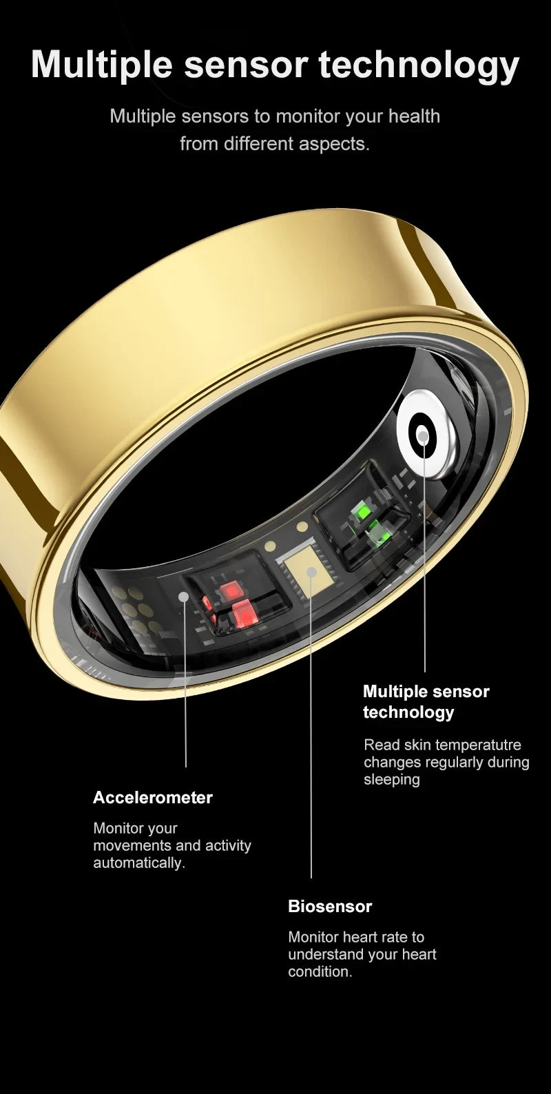 Waterproof Health Tracking Smart Ring