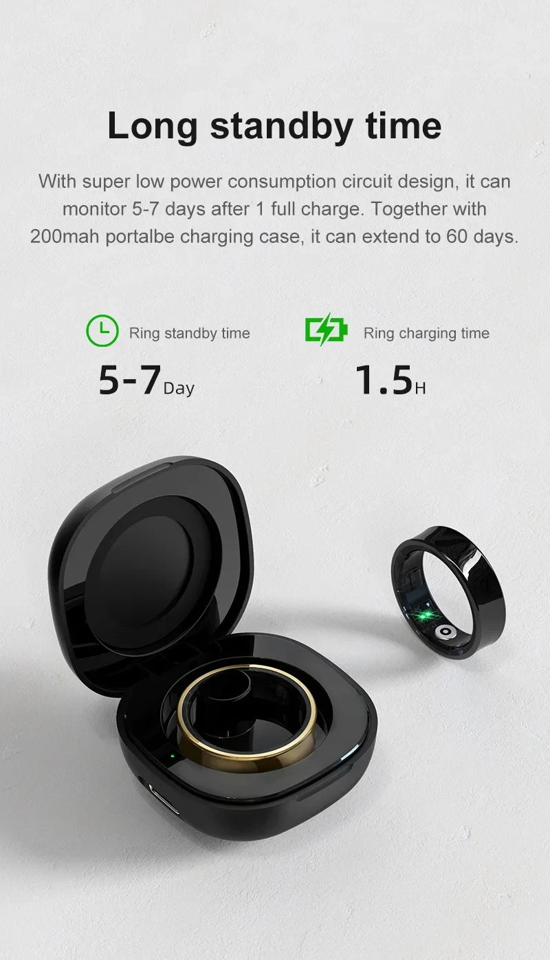 Waterproof Health Tracking Smart Ring