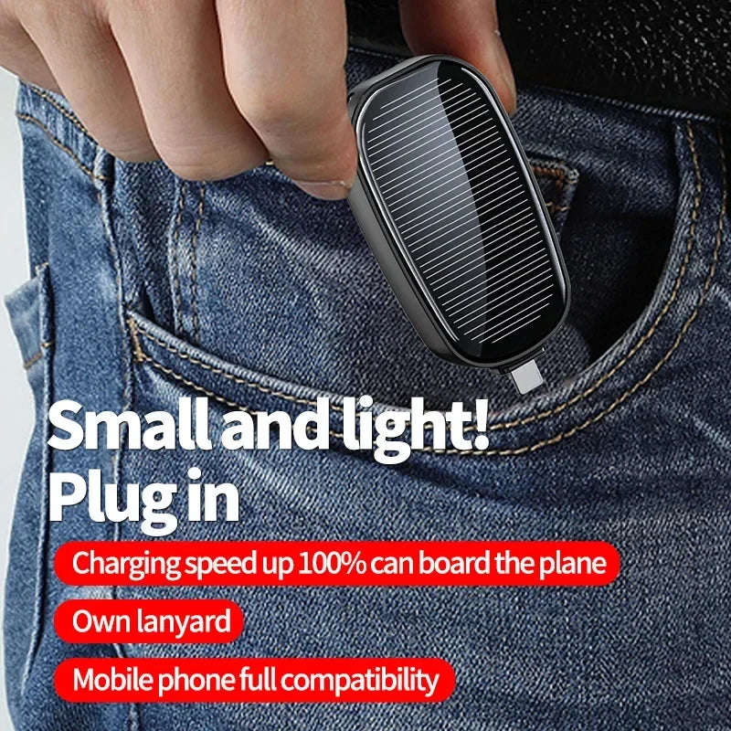 Solar Mini Power Bank Key Ring