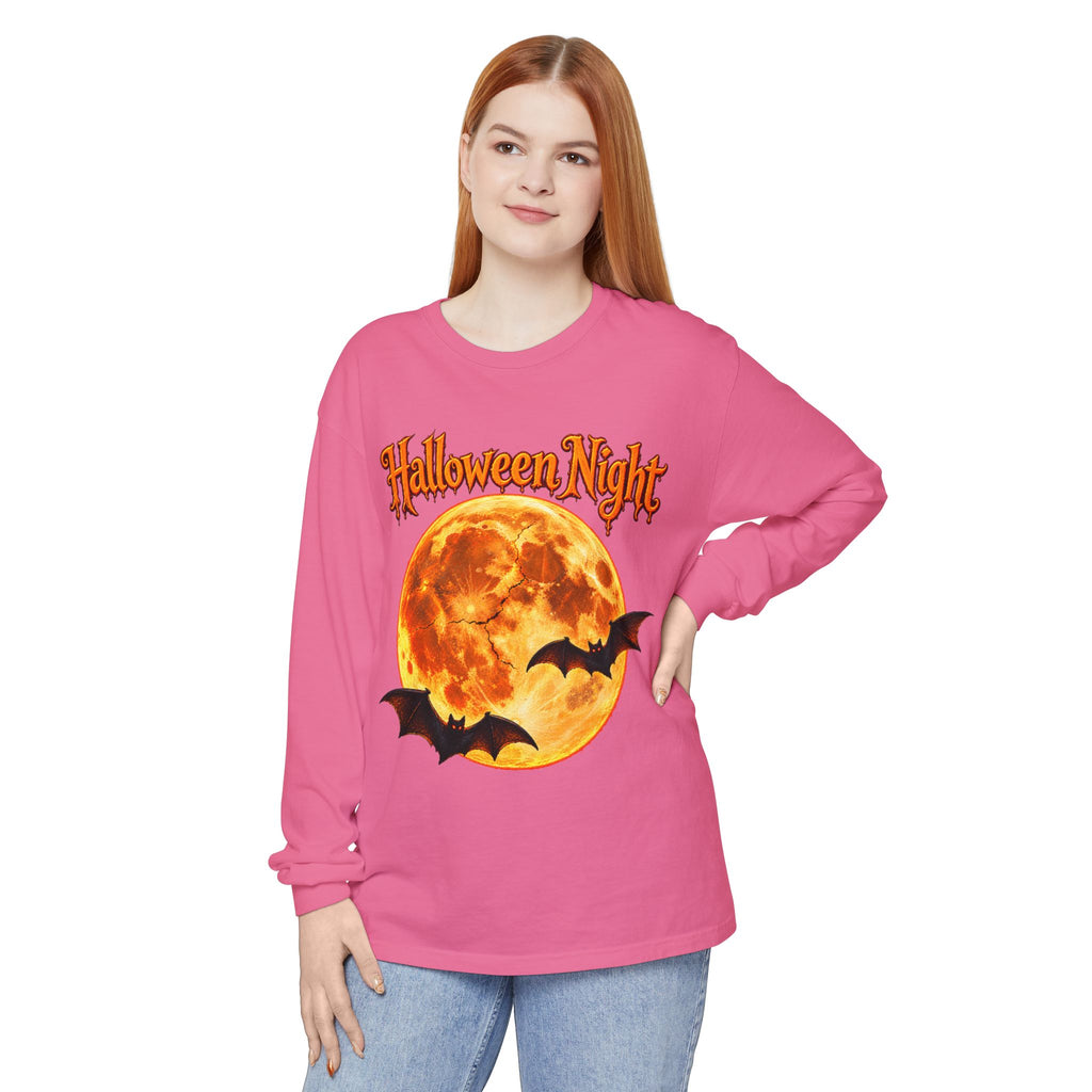 Halloween Night Moon bats Long Sleeve T-Shirt | Halloween