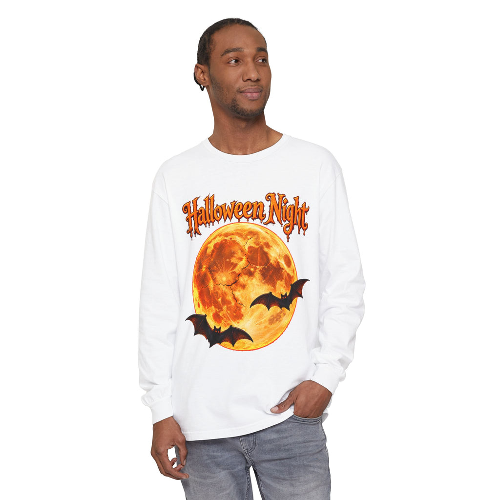 Halloween Night Moon bats Long Sleeve T-Shirt | Halloween