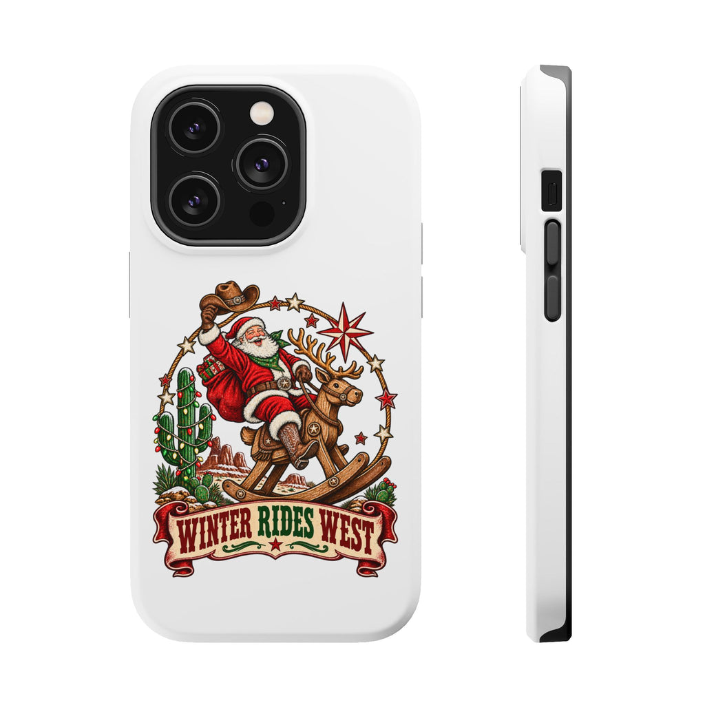 Santa on Rocking Horse Phone Case | Winter Rides West