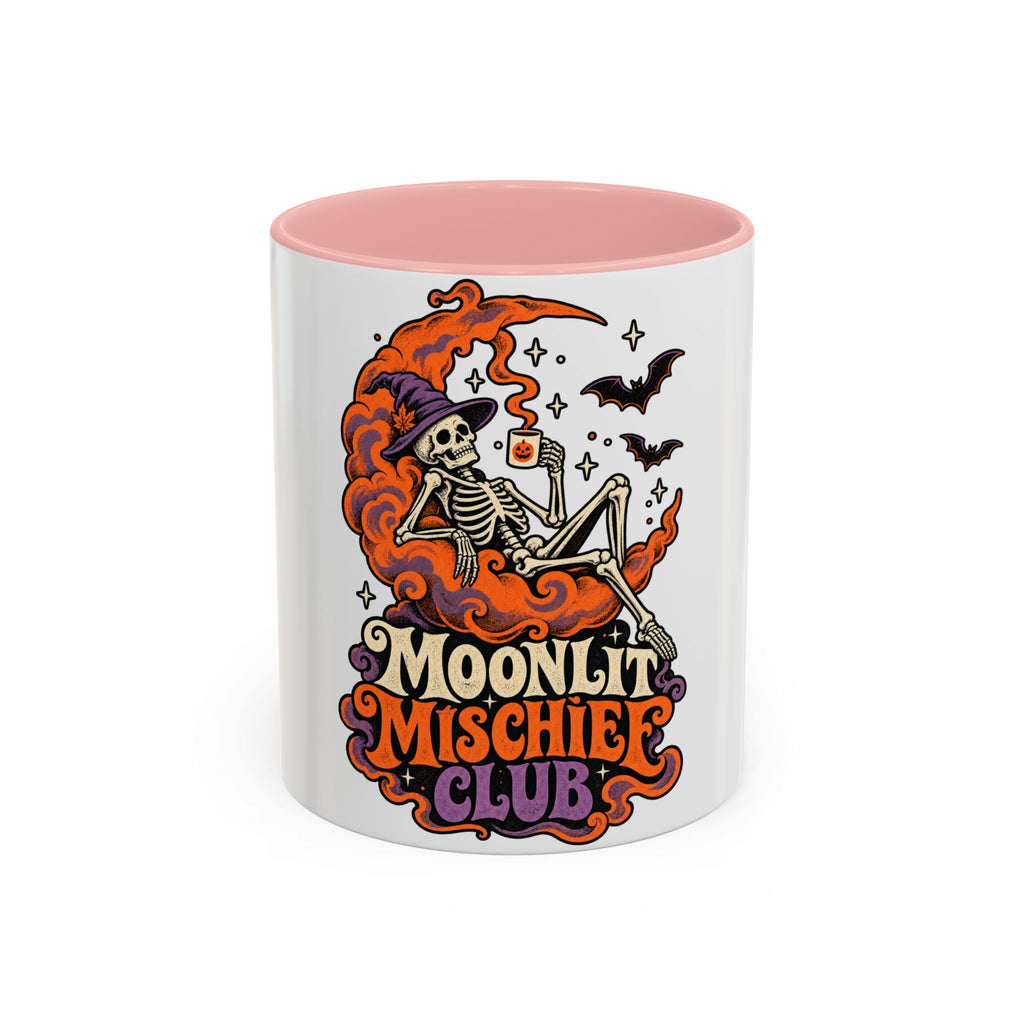 Moonlit Mischief Club Mug | Halloween Skeleton Coffee Cup