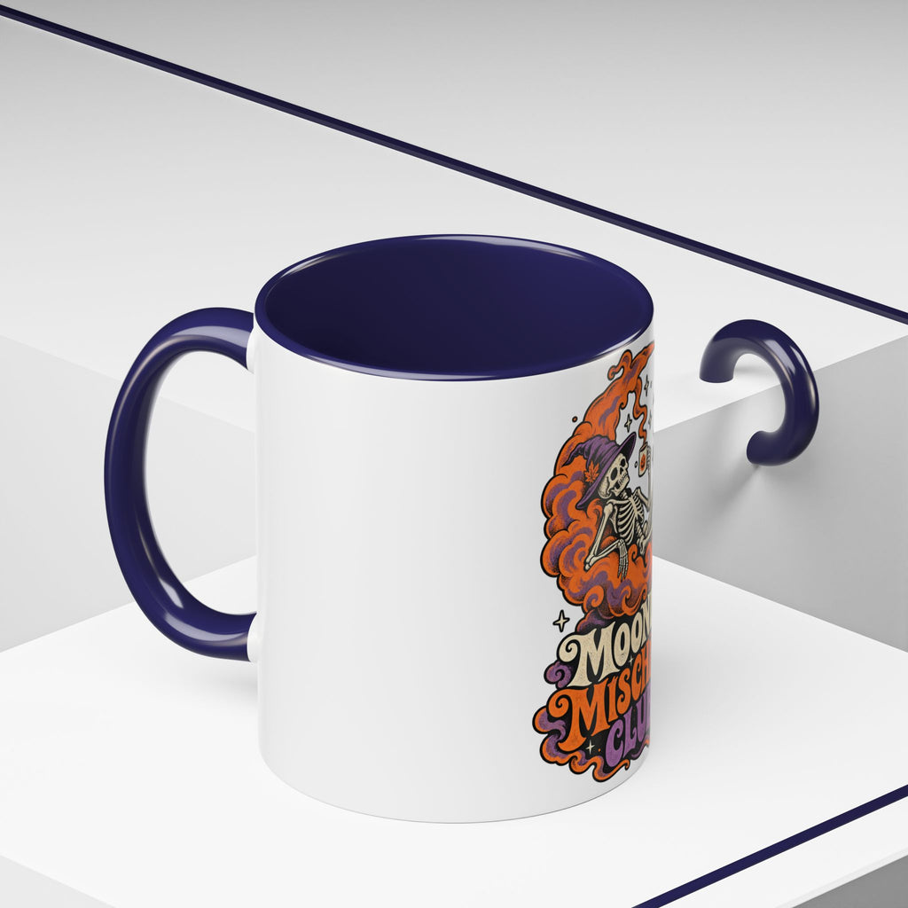 Moonlit Mischief Club Mug | Halloween Skeleton Coffee Cup