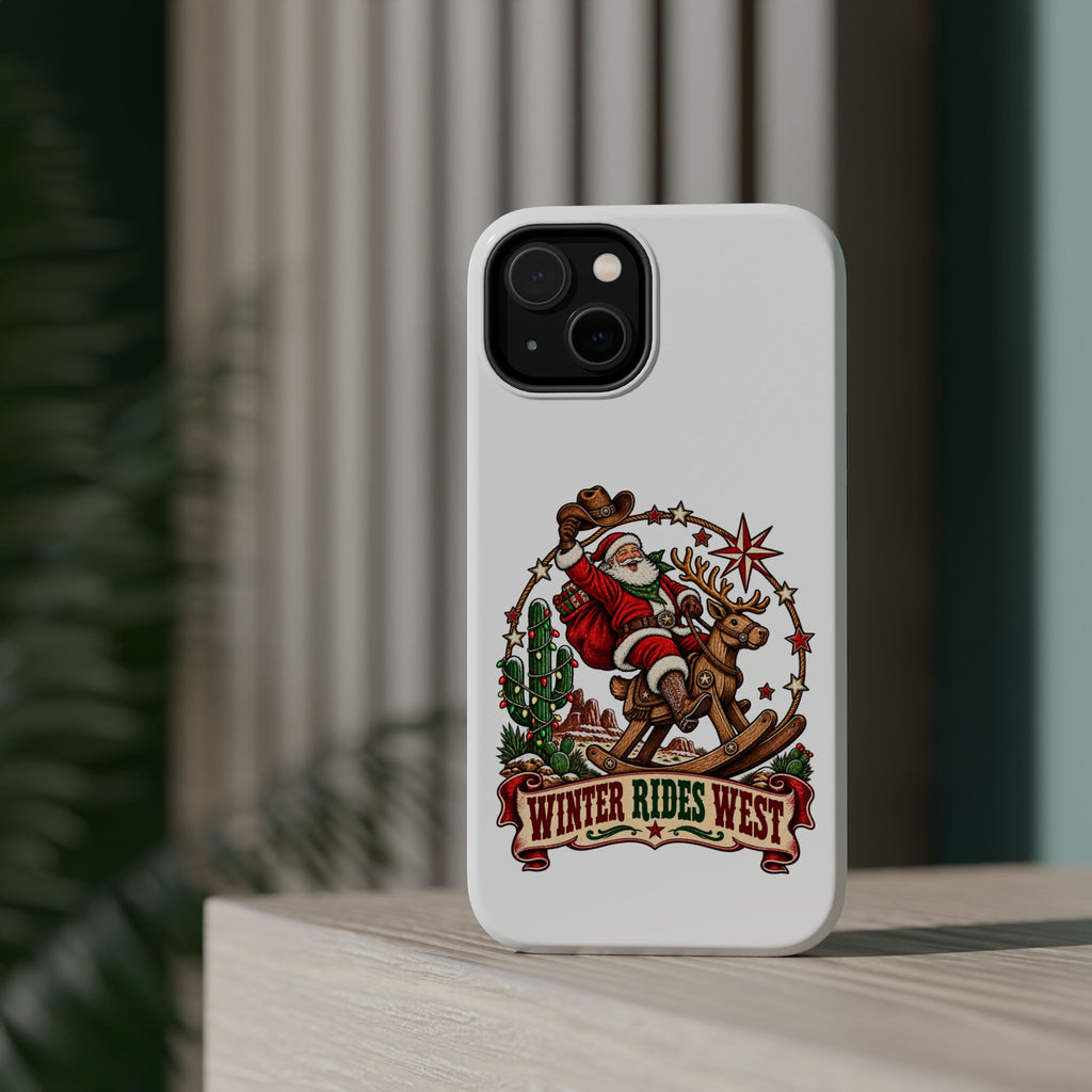 Santa on Rocking Horse Phone Case | Winter Rides West