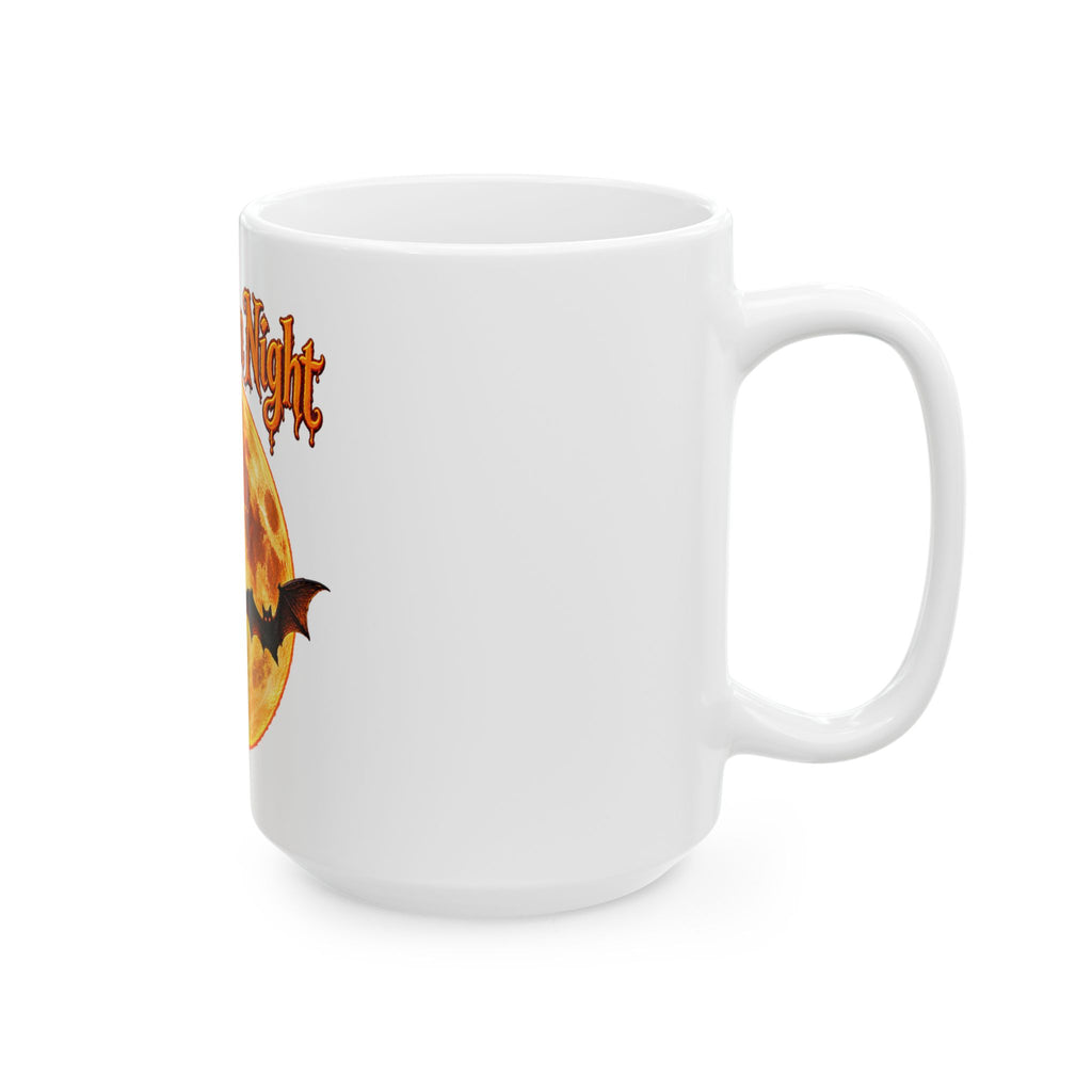 Halloween Night Moon Mug | Bat Silhouette Ceramic Mug