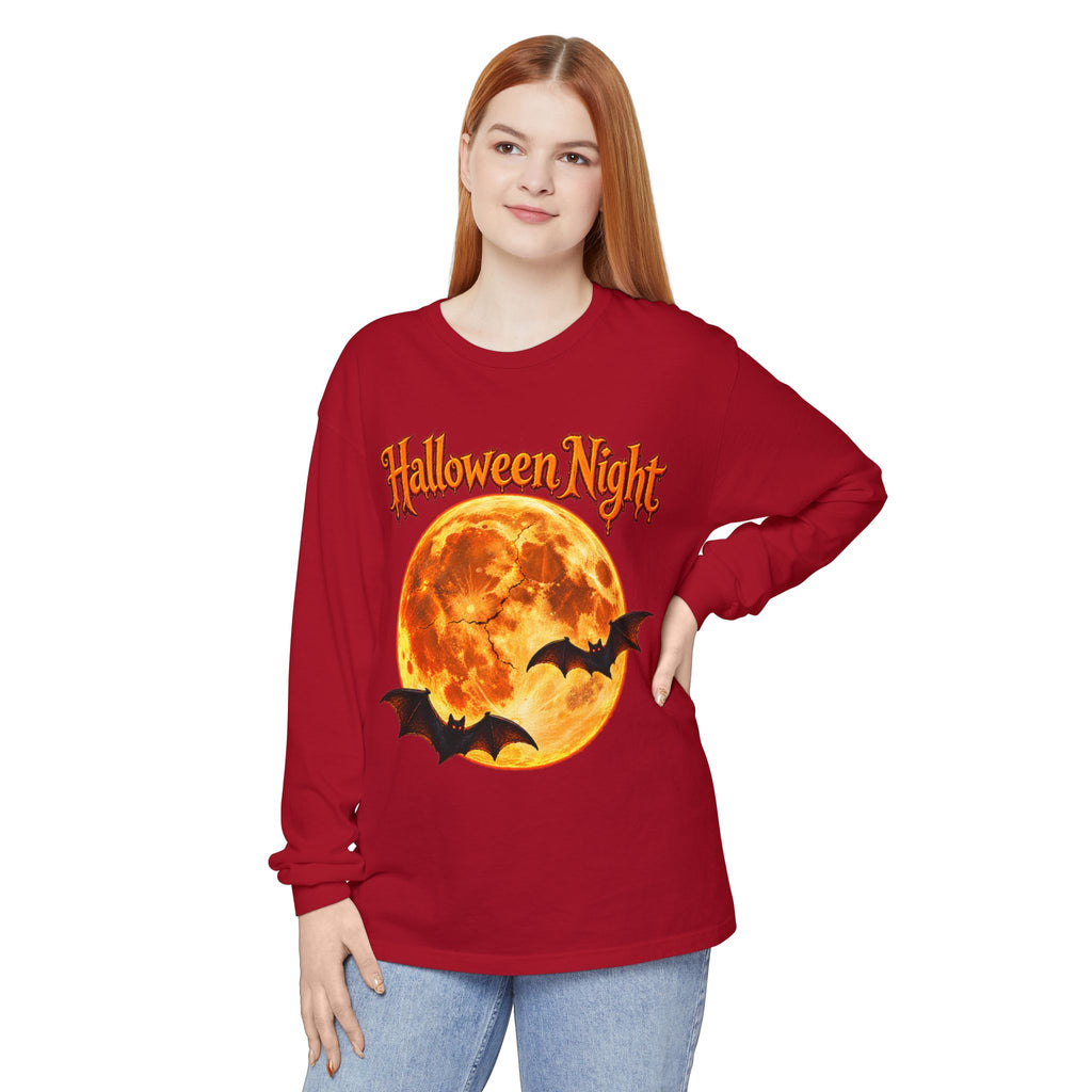 Halloween Night Moon bats Long Sleeve T-Shirt | Halloween