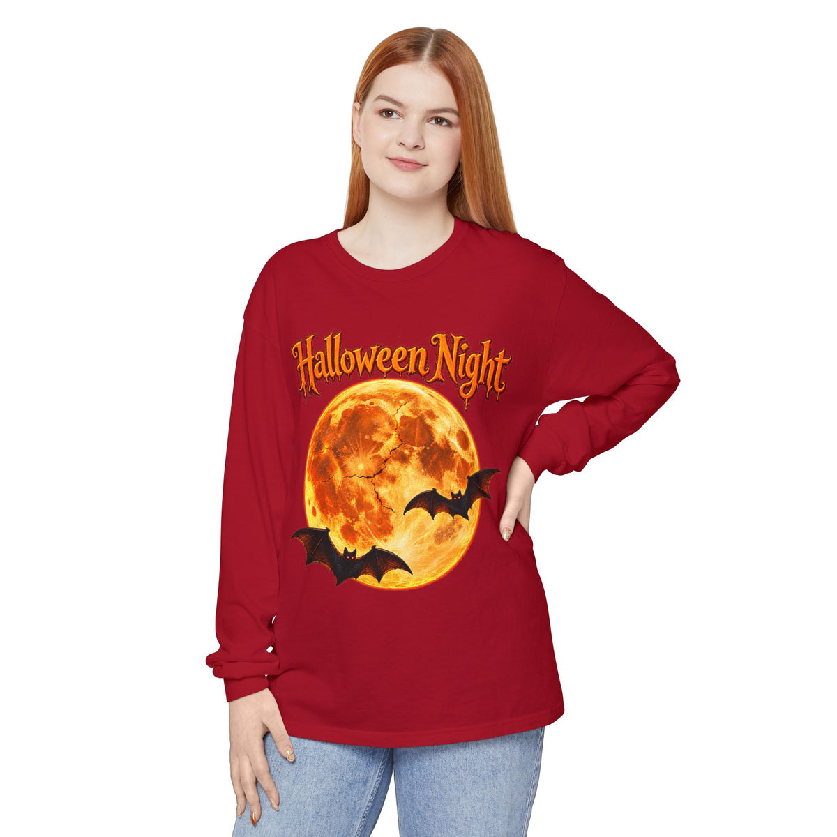 Halloween Night Moon bats Long Sleeve T-Shirt | Halloween