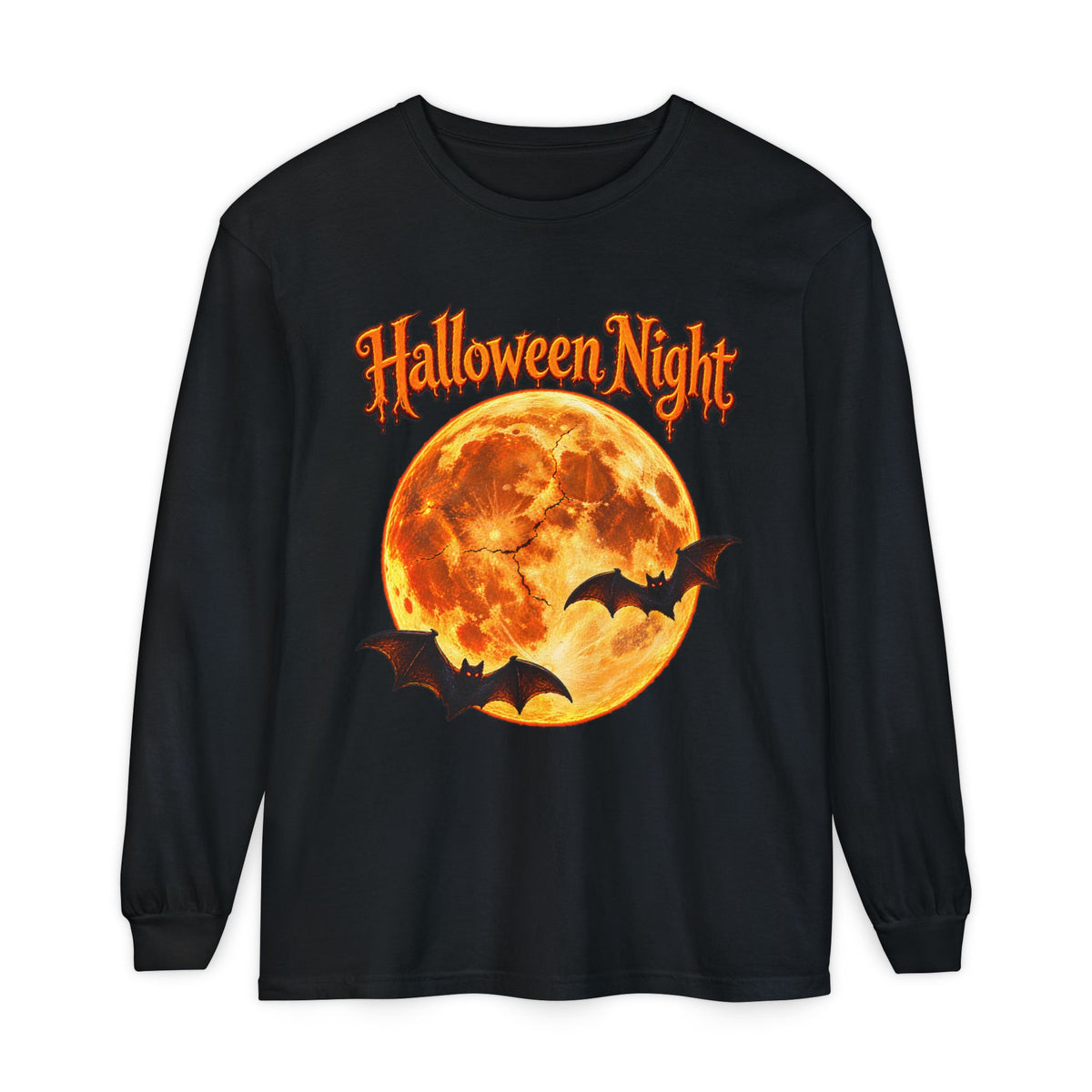 Halloween Night Moon bats Long Sleeve T-Shirt | Halloween