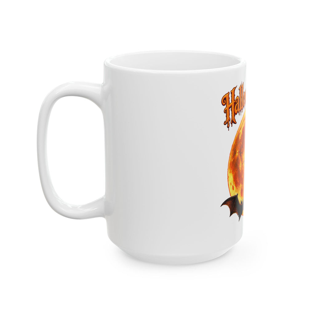 Halloween Night Moon Mug | Bat Silhouette Ceramic Mug