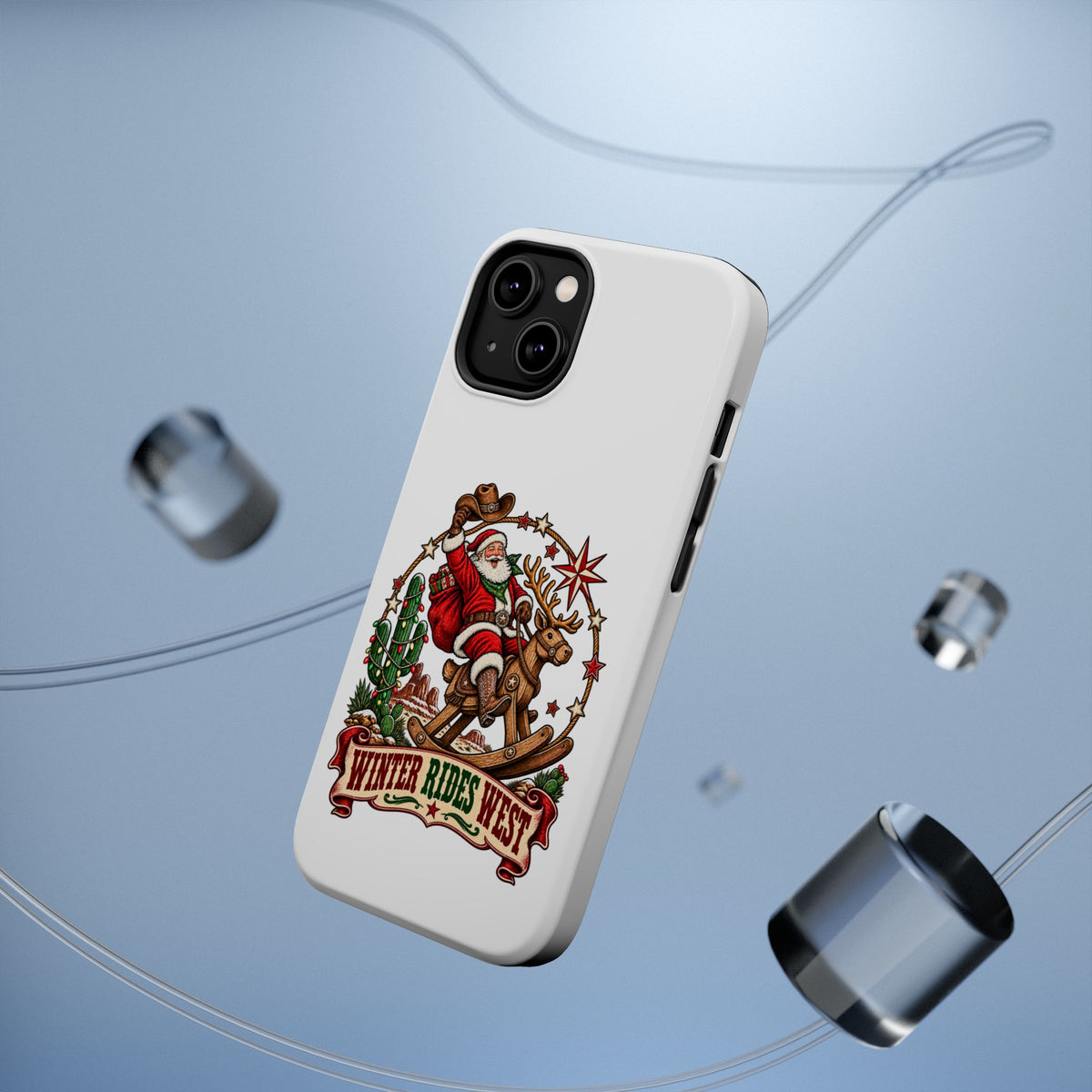 Santa on Rocking Horse Phone Case | Winter Rides West