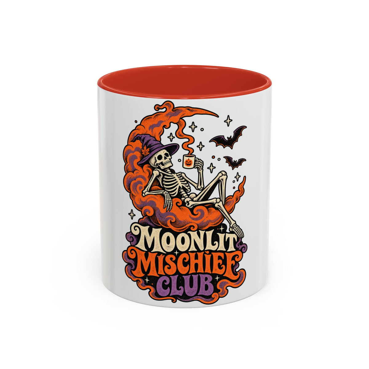 Moonlit Mischief Club Mug | Halloween Skeleton Coffee Cup
