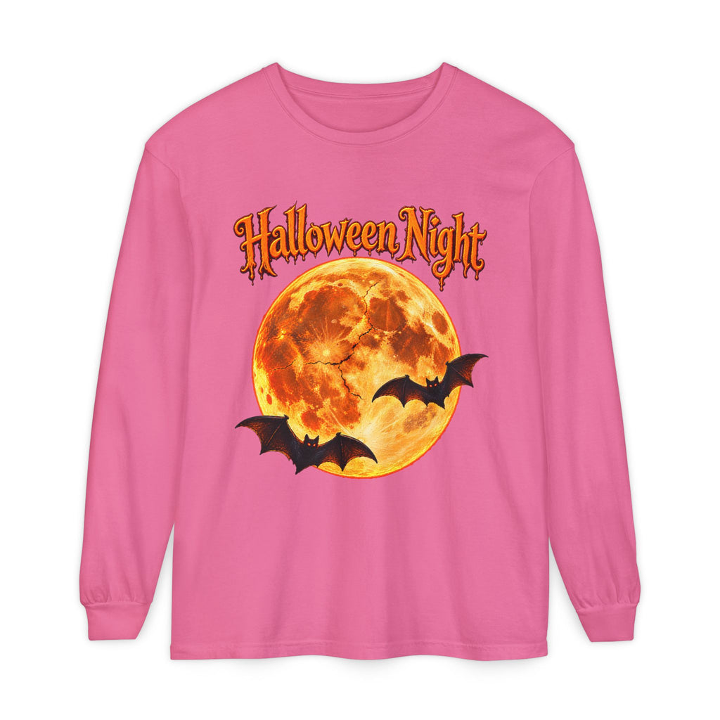 Halloween Night Moon bats Long Sleeve T-Shirt | Halloween