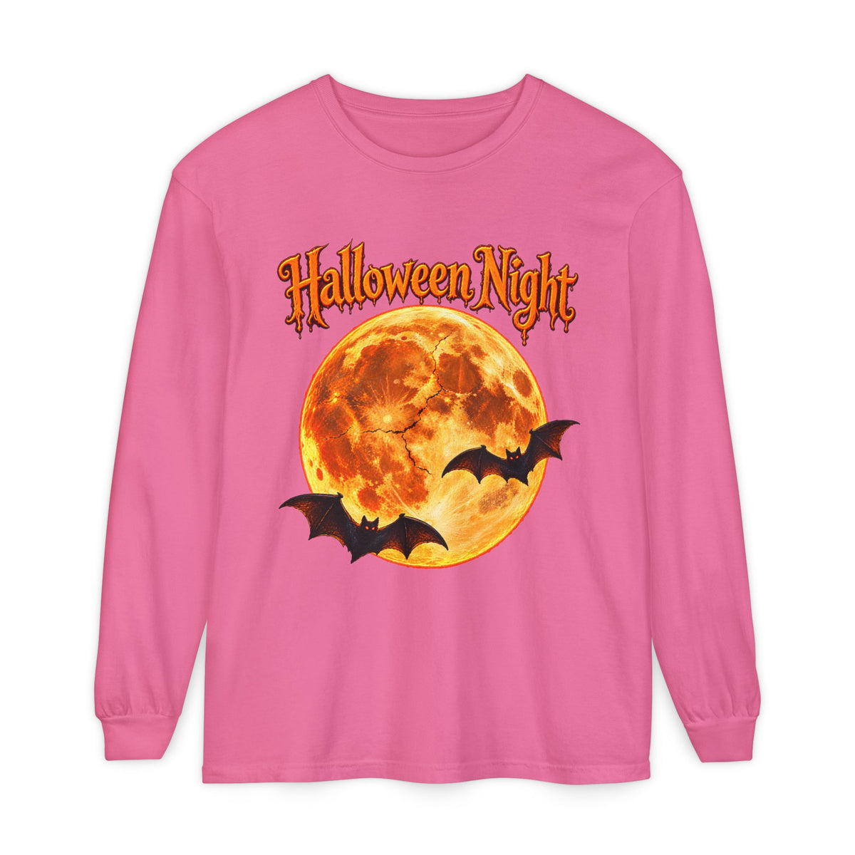 Halloween Night Moon bats Long Sleeve T-Shirt | Halloween