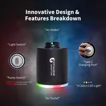 FLEXTAIL Electric Hookah Pump Kit with 1300 mAh Rechargeable Battery Led Light Mini